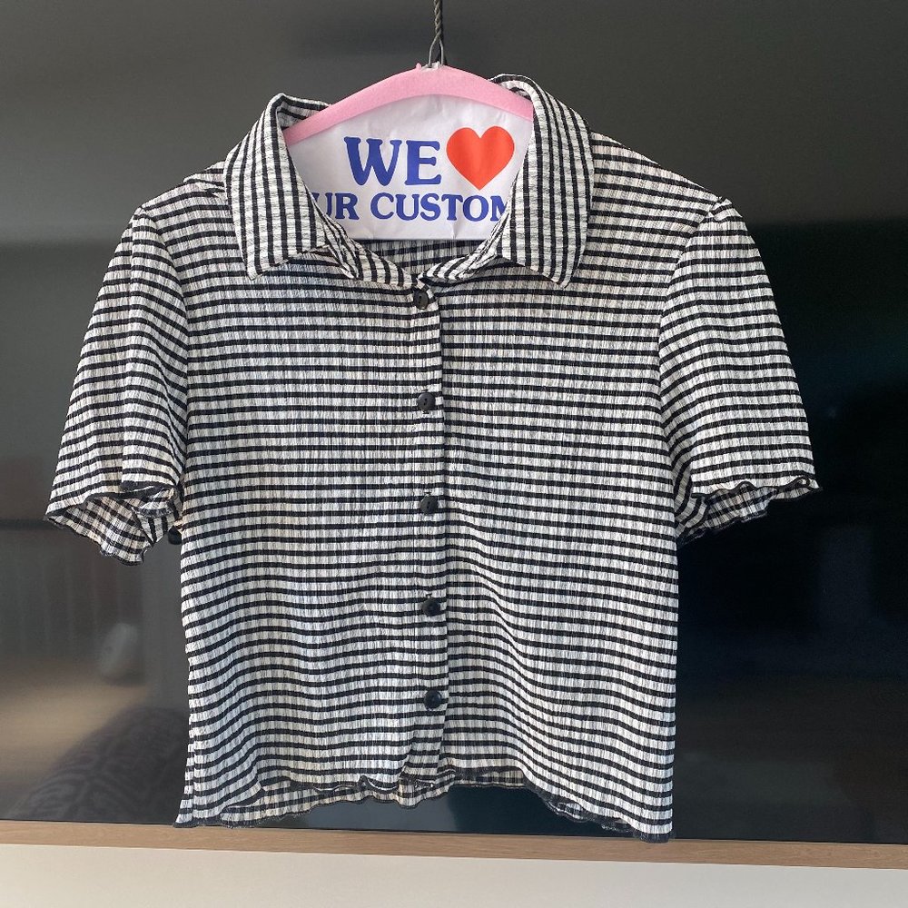 Lisa Says Gah - Sabrina Top, Black/White Check